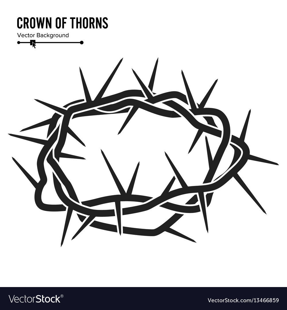 Crown of thorns silhouette of a crown of thorns Vector Image