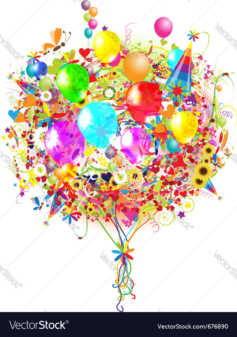 Happy birthday balloons Royalty Free Vector Image