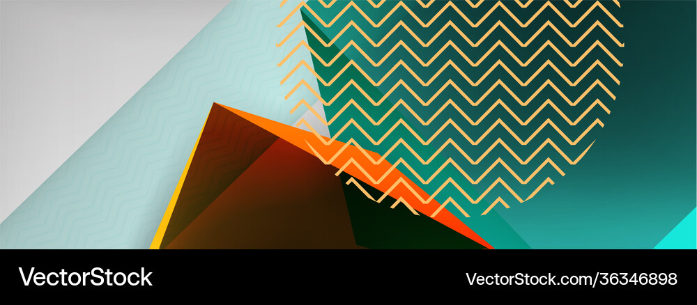 Low poly 3d geometric shapes minimal abstract Vector Image
