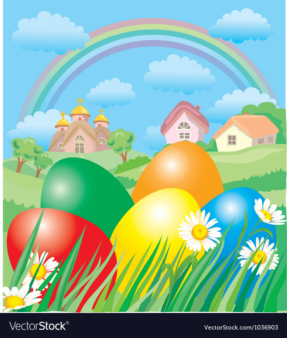 easter landscape royalty free vector image vectorstock