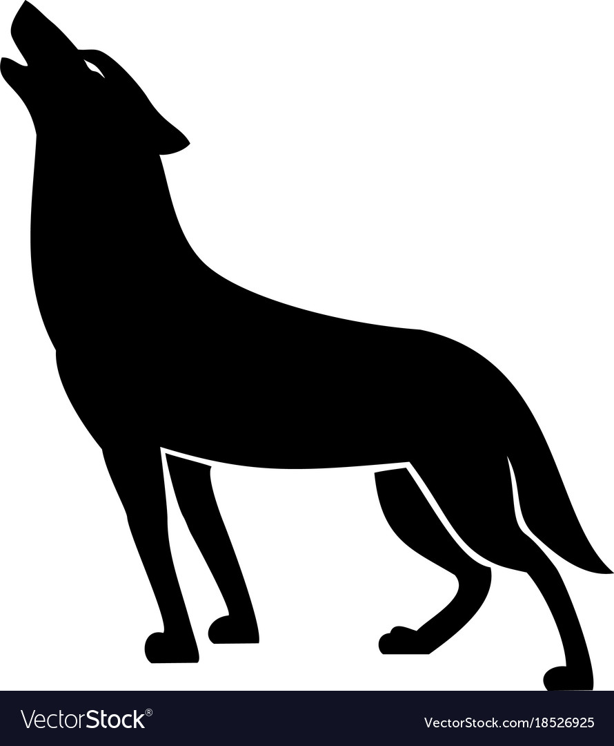 Howling wolf silhouette Royalty Free Vector Image