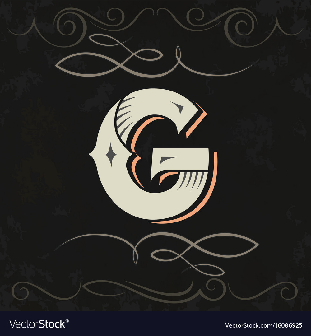 Retro Style Western Letter Design Letter G Vector Image