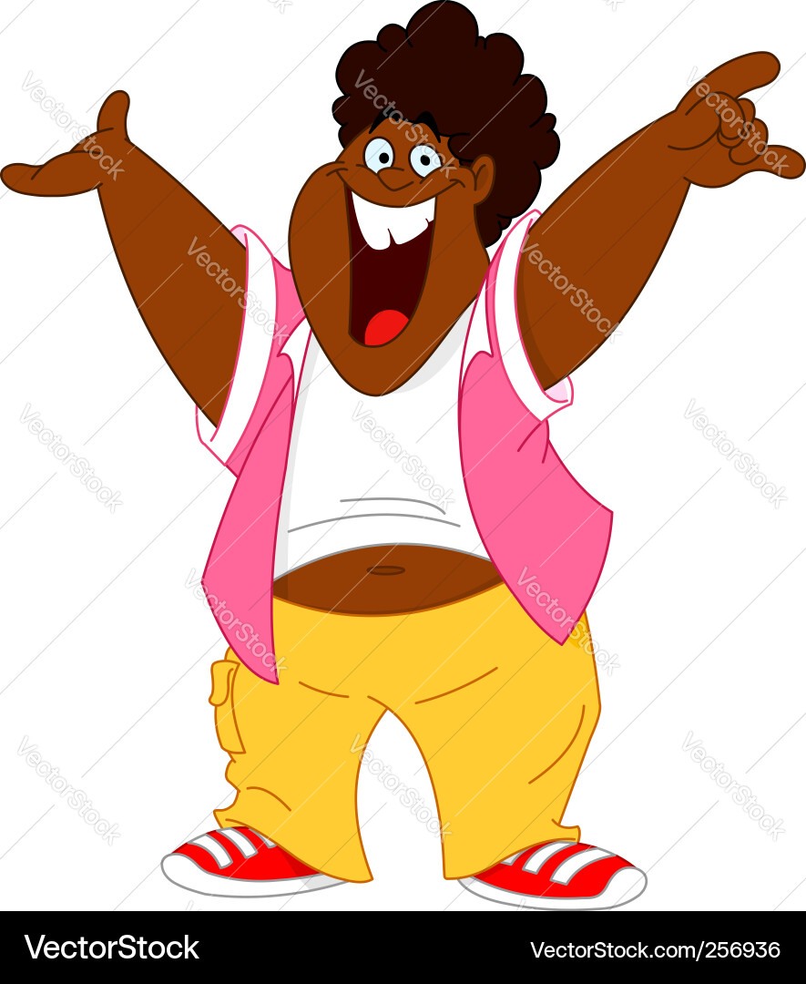 Cartoon black man Royalty Free Vector Image VectorStock