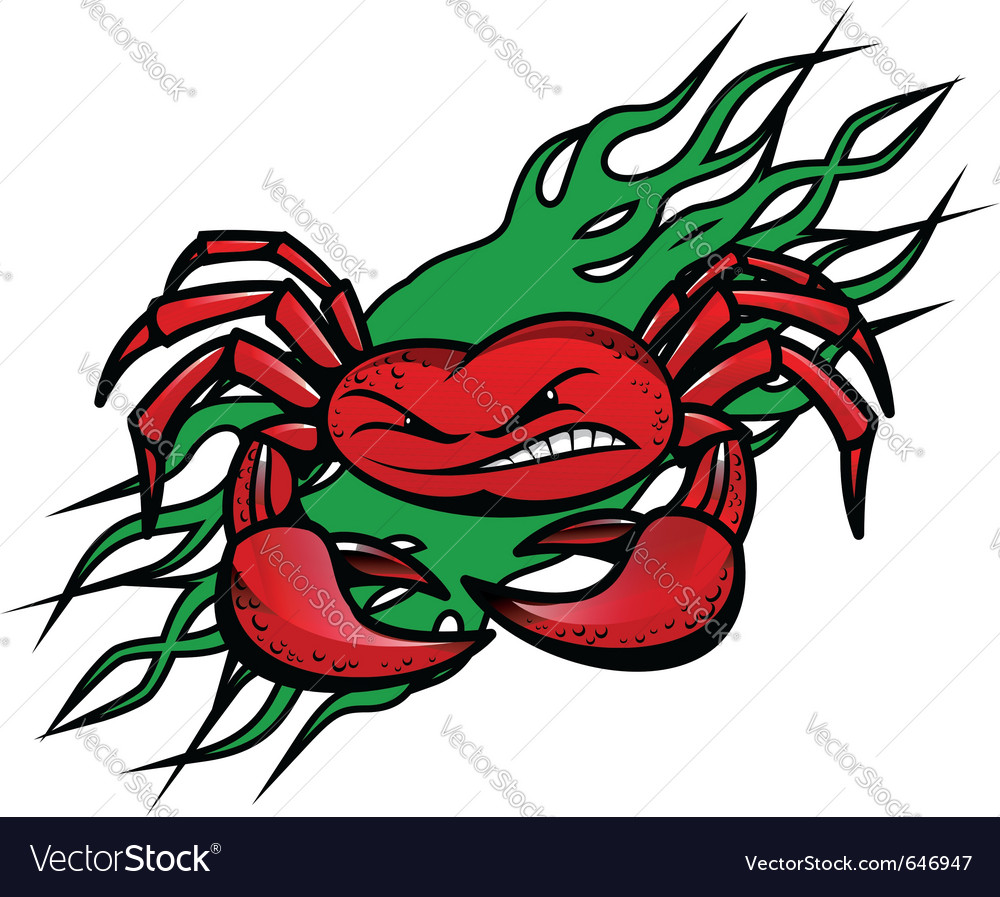 Angry crab cartoon Royalty Free Vector Image VectorStock