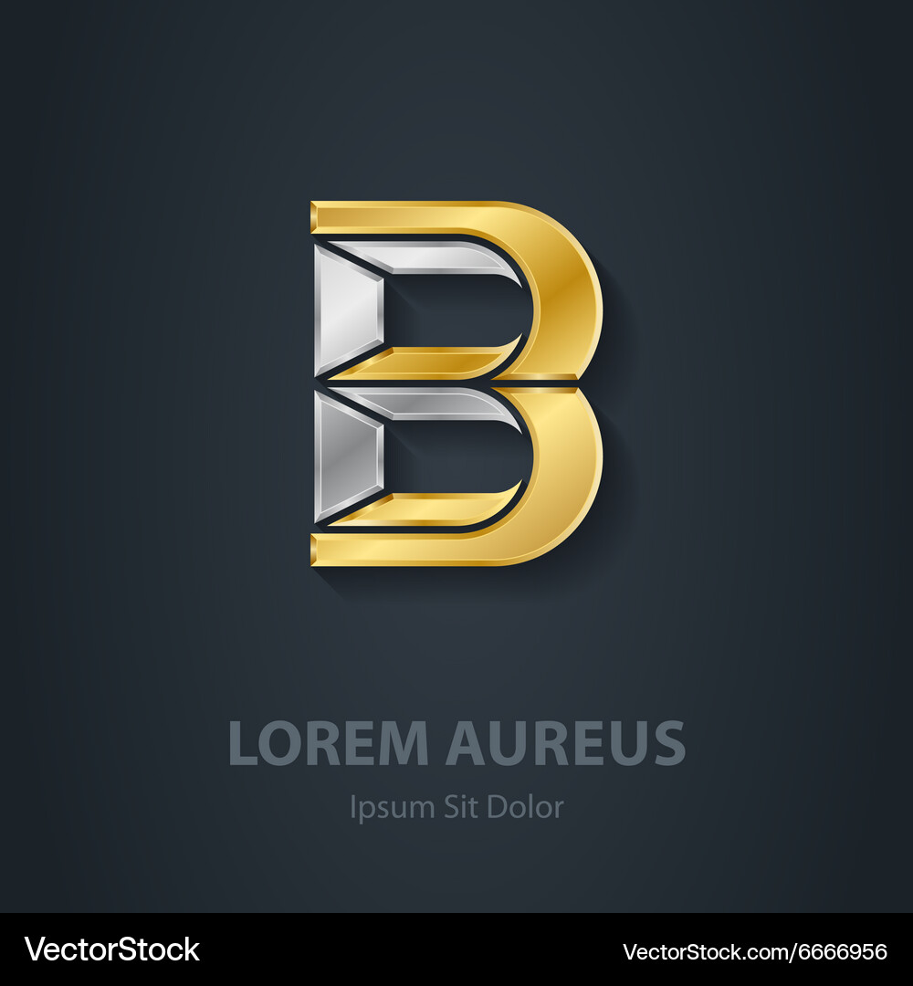 Letter B Template for company logo 3d Design Vector Image