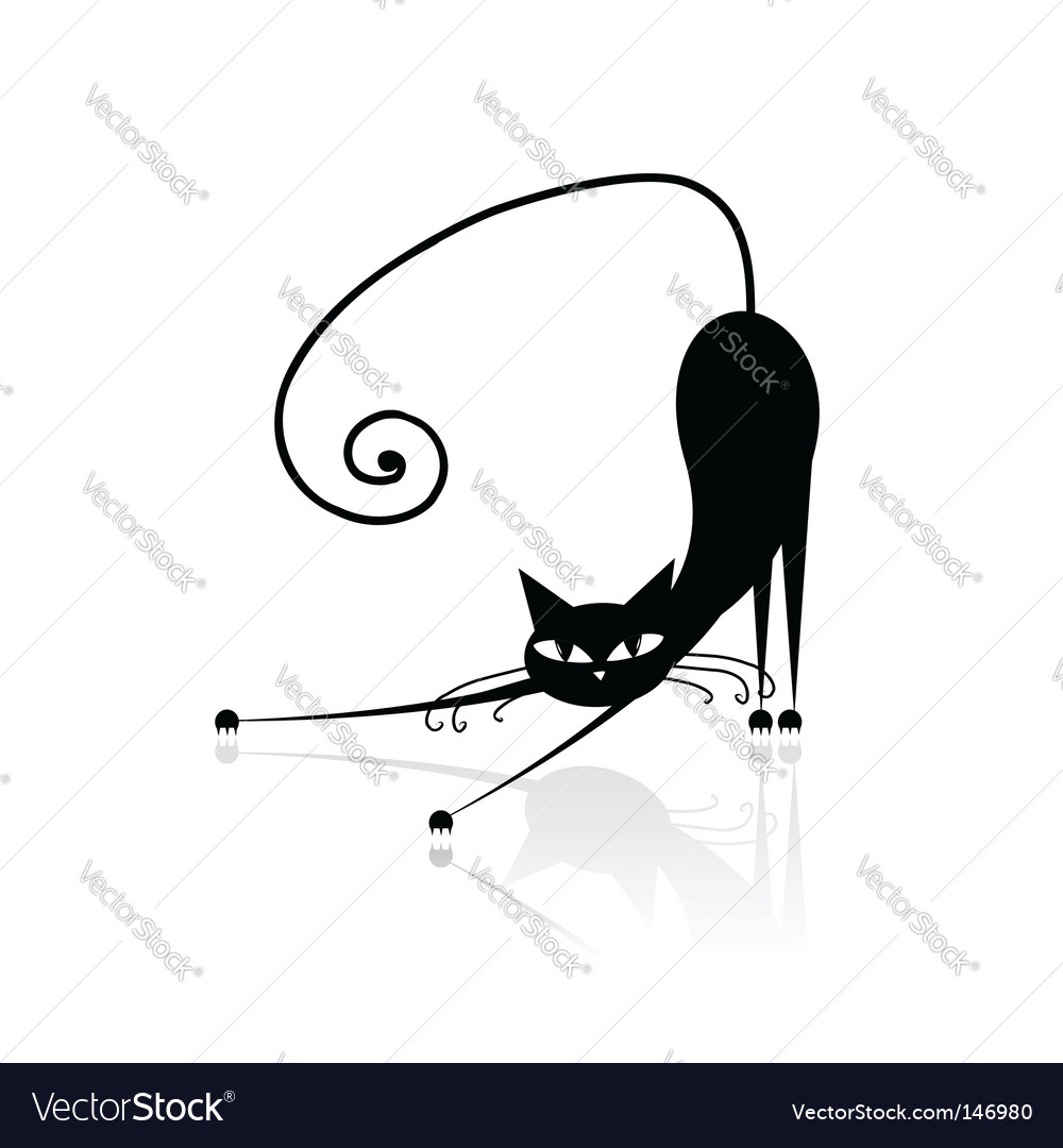 Download Black cat silhouette Royalty Free Vector Image