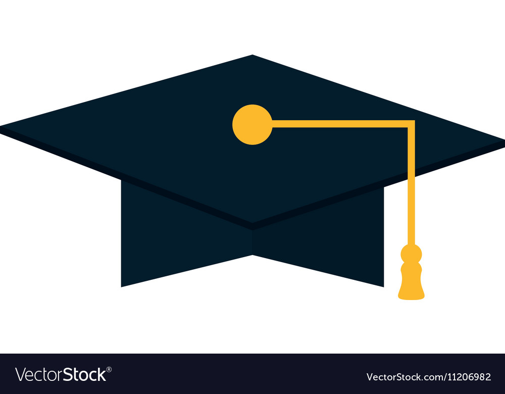 Isolated graduation cap design Royalty Free Vector Image