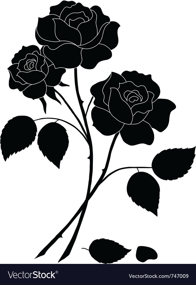 Download Flowers rose silhouette Royalty Free Vector Image ...