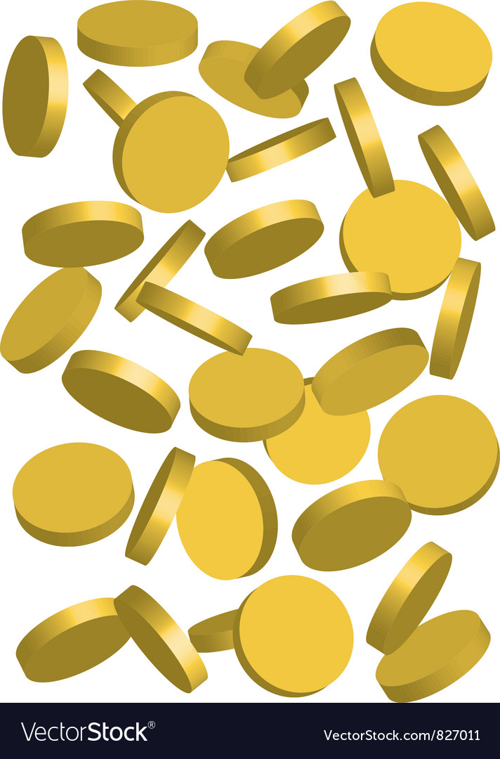 Falling coins Royalty Free Vector Image - VectorStock