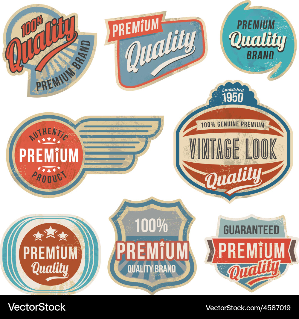Retro vintage label banner set Royalty Free Vector Image
