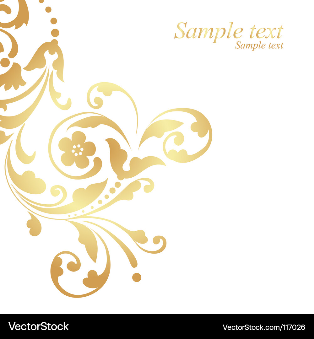 Gold floral design Vector Image by Nete - Image #117026 - VectorStock