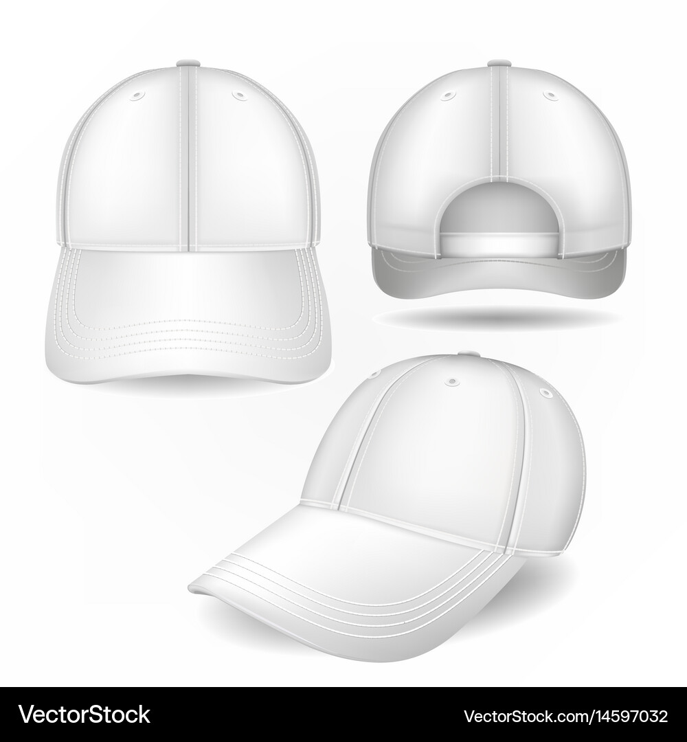 Download Cap mockup in front side and back views Royalty Free Vector