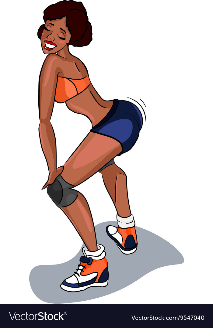 Booty Shake Twerk Dance Black Woman Royalty Free Vector-9194