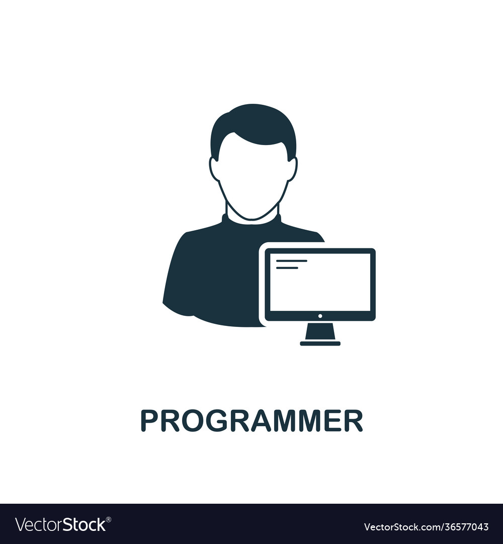 Programmer icon monochrome style design from Vector Image