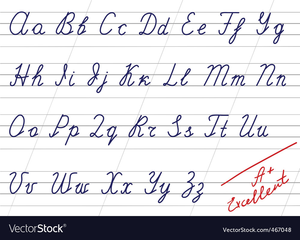 Handwriting alphabet Royalty Free Vector Image Handwriting alphabet Royalty Free Vector Image
