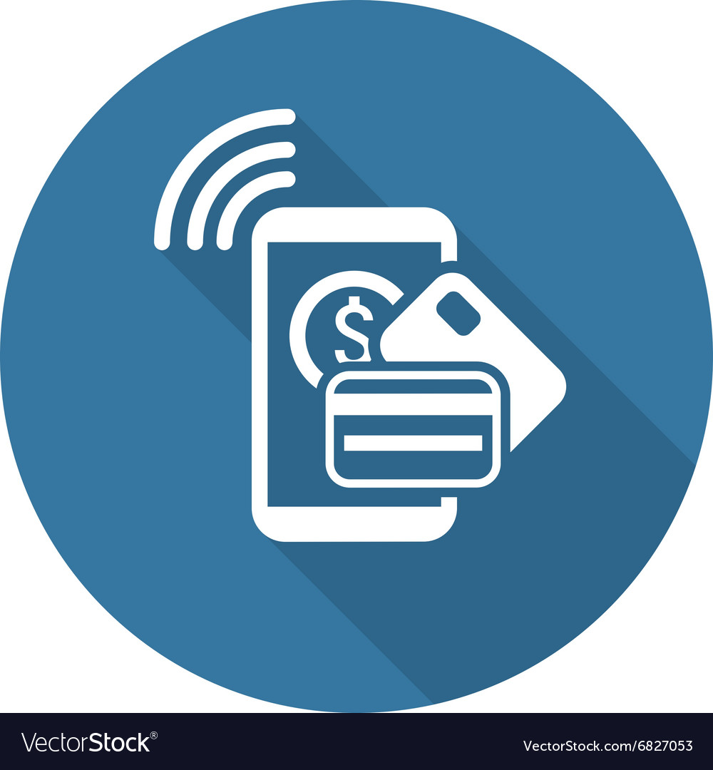 Mobile Payment Icon Flat Design Royalty Free Vector Image
