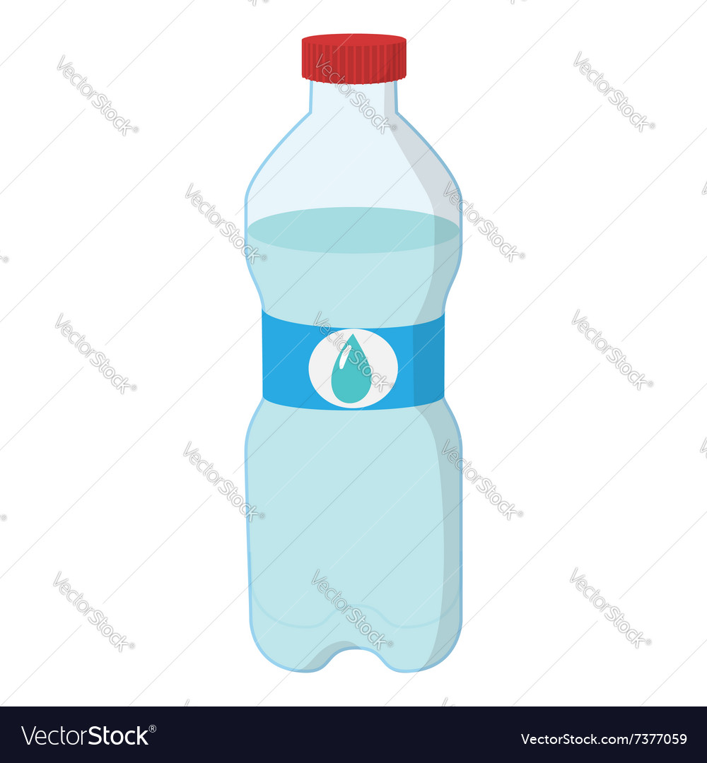 Plastic bottle of water cartoon icon Royalty Free Vector