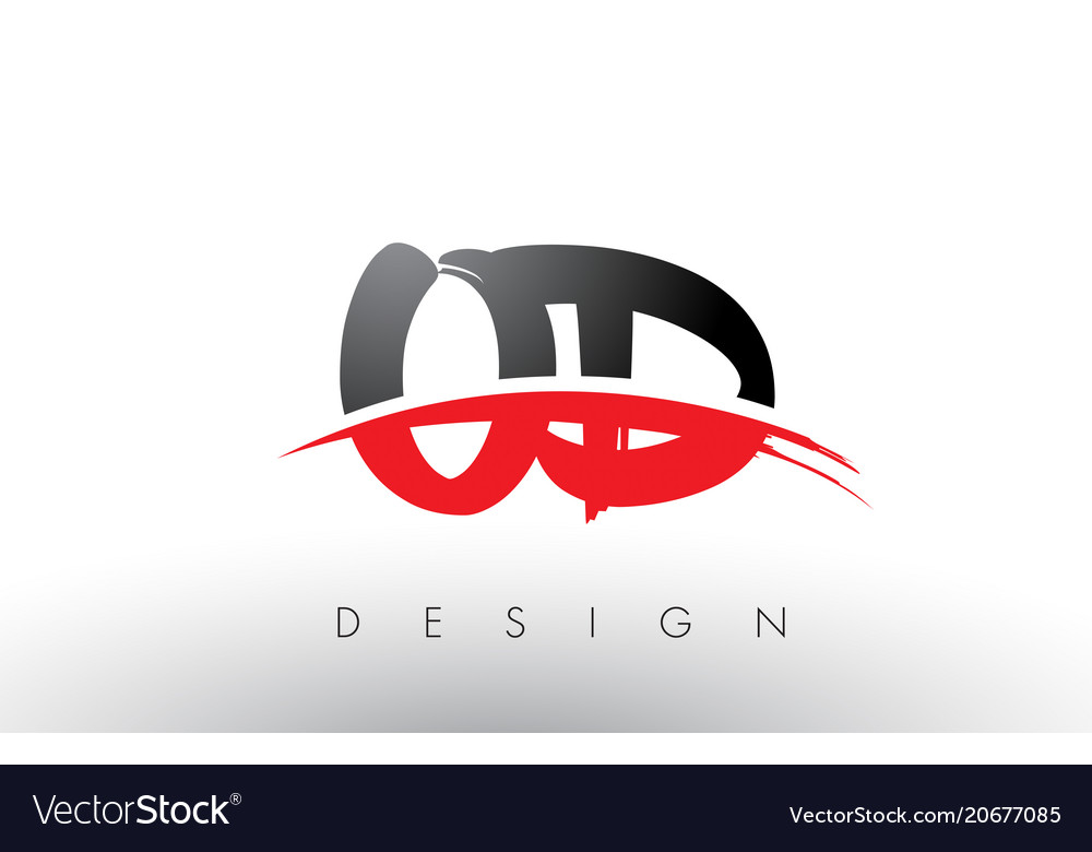 Od o d brush logo letters with red and black Vector Image Od o d brush logo letters with red and black Vector Image