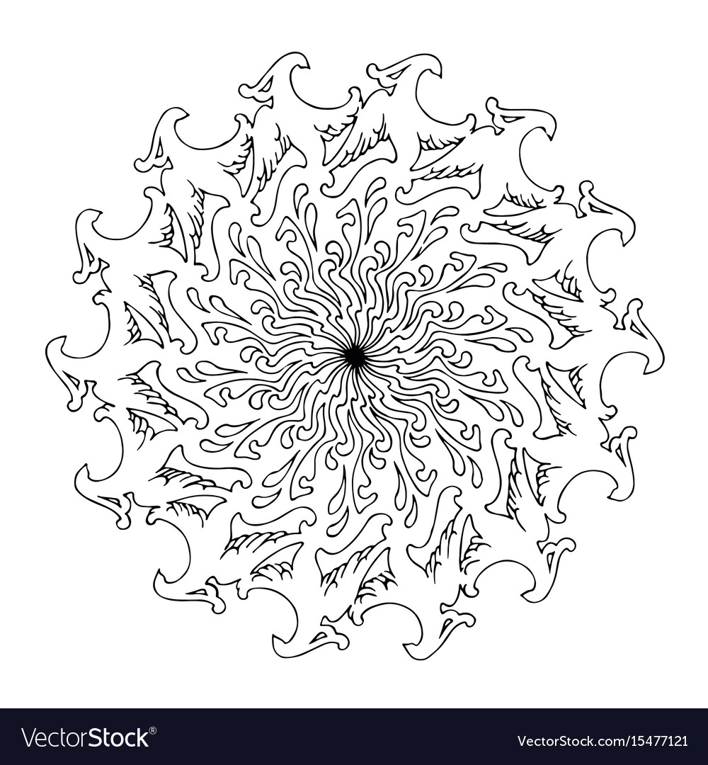 Download Mandala with birds Royalty Free Vector Image - VectorStock