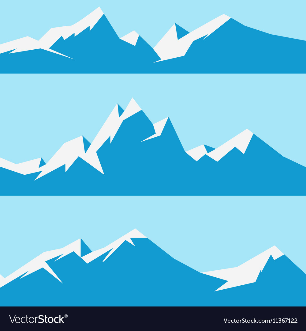 Set snowy mountains Royalty Free Vector Image - VectorStock