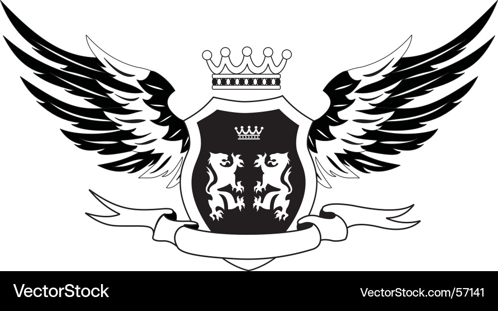Shield with wings Royalty Free Vector Image - VectorStock