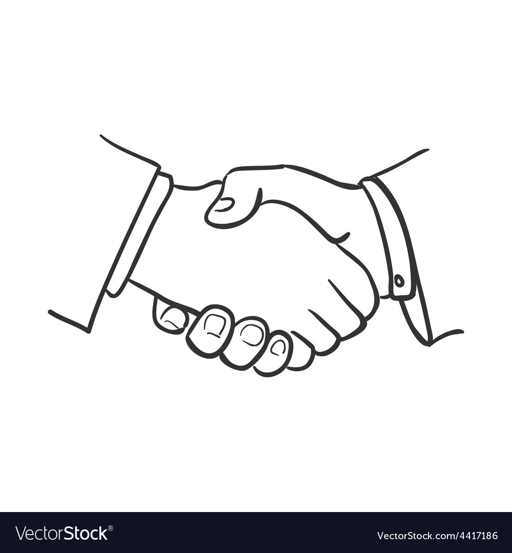 Shaking Hands Drawing Easy