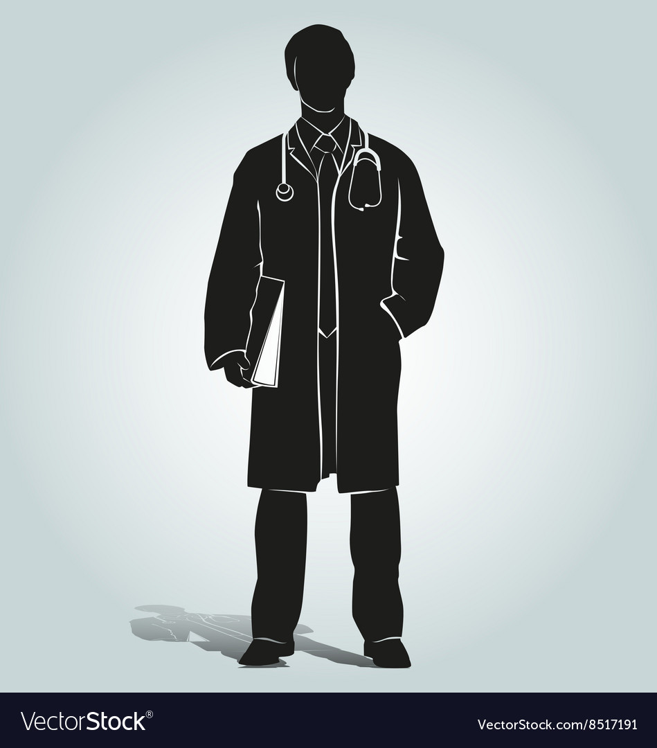 Download Silhouette of doctor Royalty Free Vector Image - VectorStock
