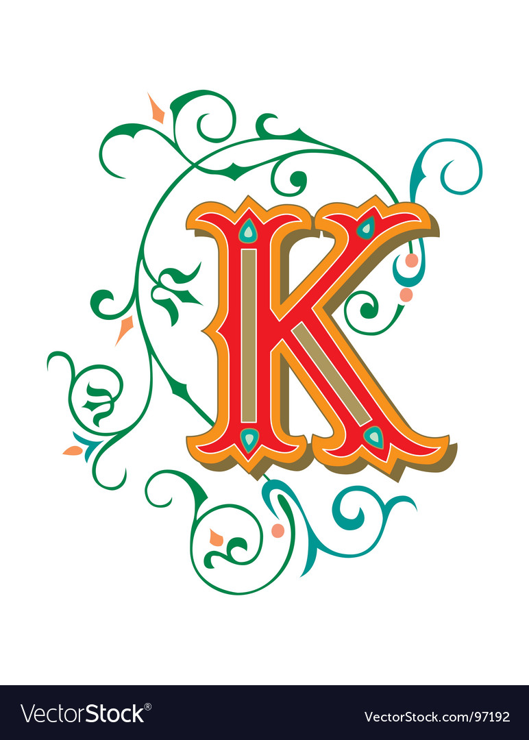 Download Floral letter k Royalty Free Vector Image - VectorStock