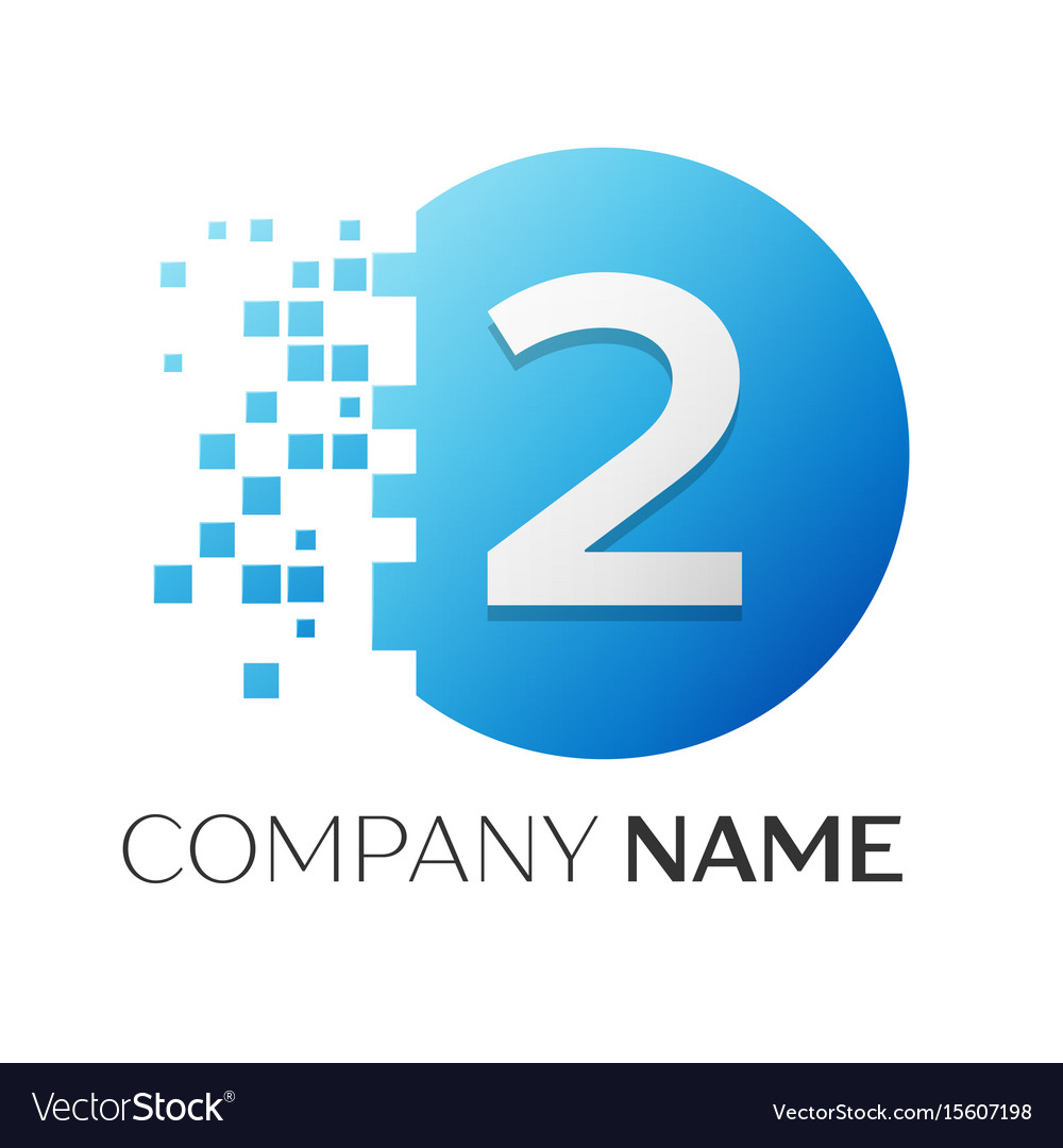 Number two logo symbol in colorful circle Vector Image