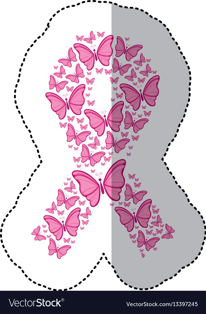 Download Pink breast cancer ribbon butterfly Royalty Free Vector
