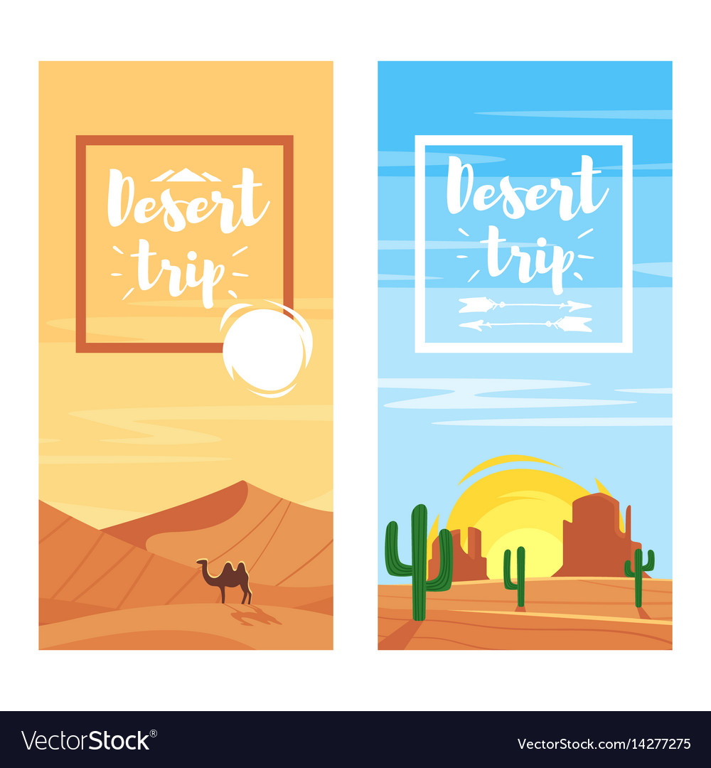 template for flyers for desert trip royalty free vector desert flyers