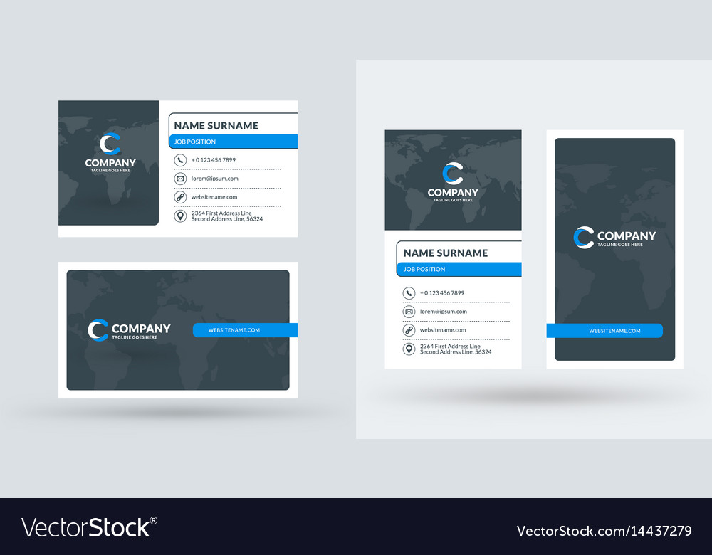 Double Sided Creative Business Card Template Vector Image