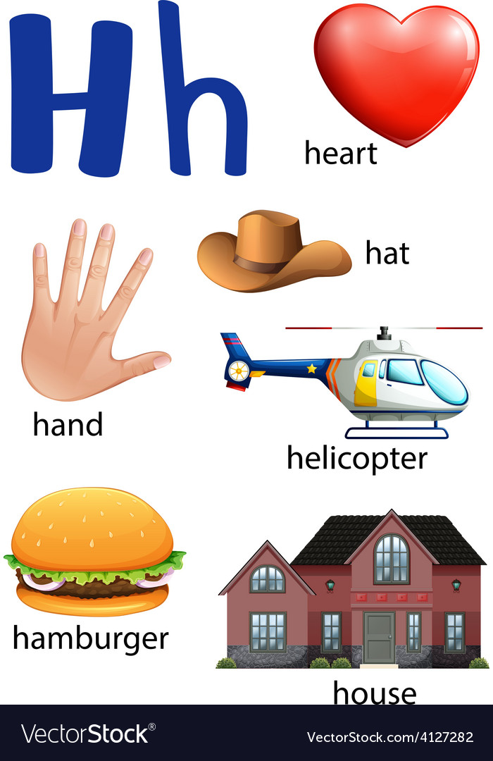 Things that start with the letter H Royalty Free Vector Things that start with the letter H Royalty Free Vector