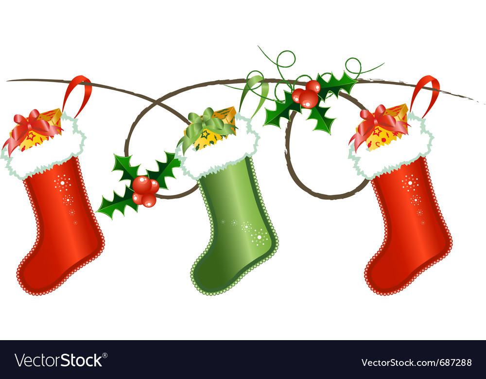 Download Christmas socks Royalty Free Vector Image - VectorStock