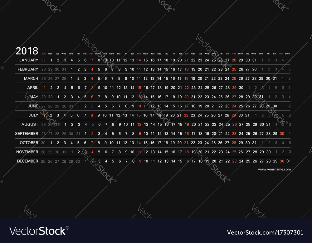 Creative Calendar 2018 : Creative calendar royalty free vector image Creative Calendar 2018 : Creative calendar royalty free vector image