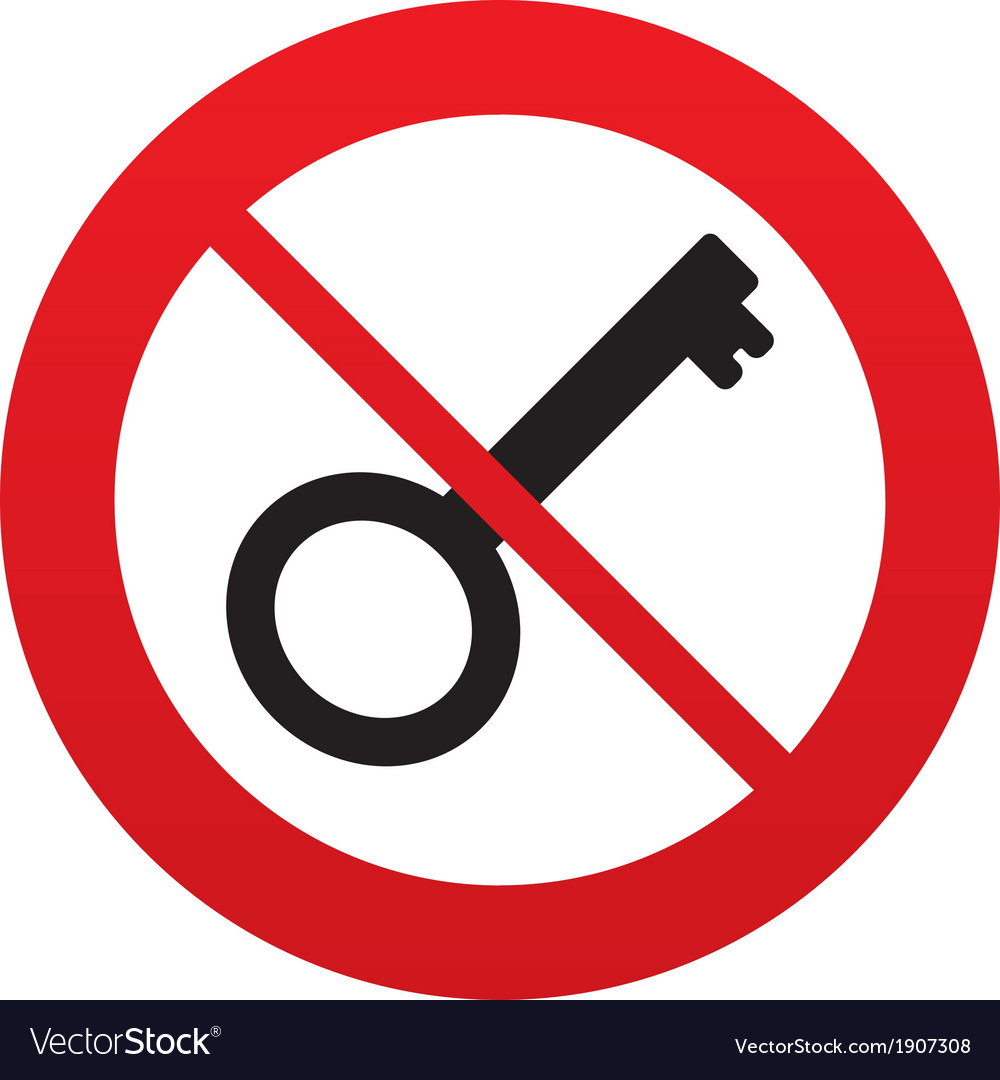 No Key sign icon Unlock tool symbol Royalty Free Vector