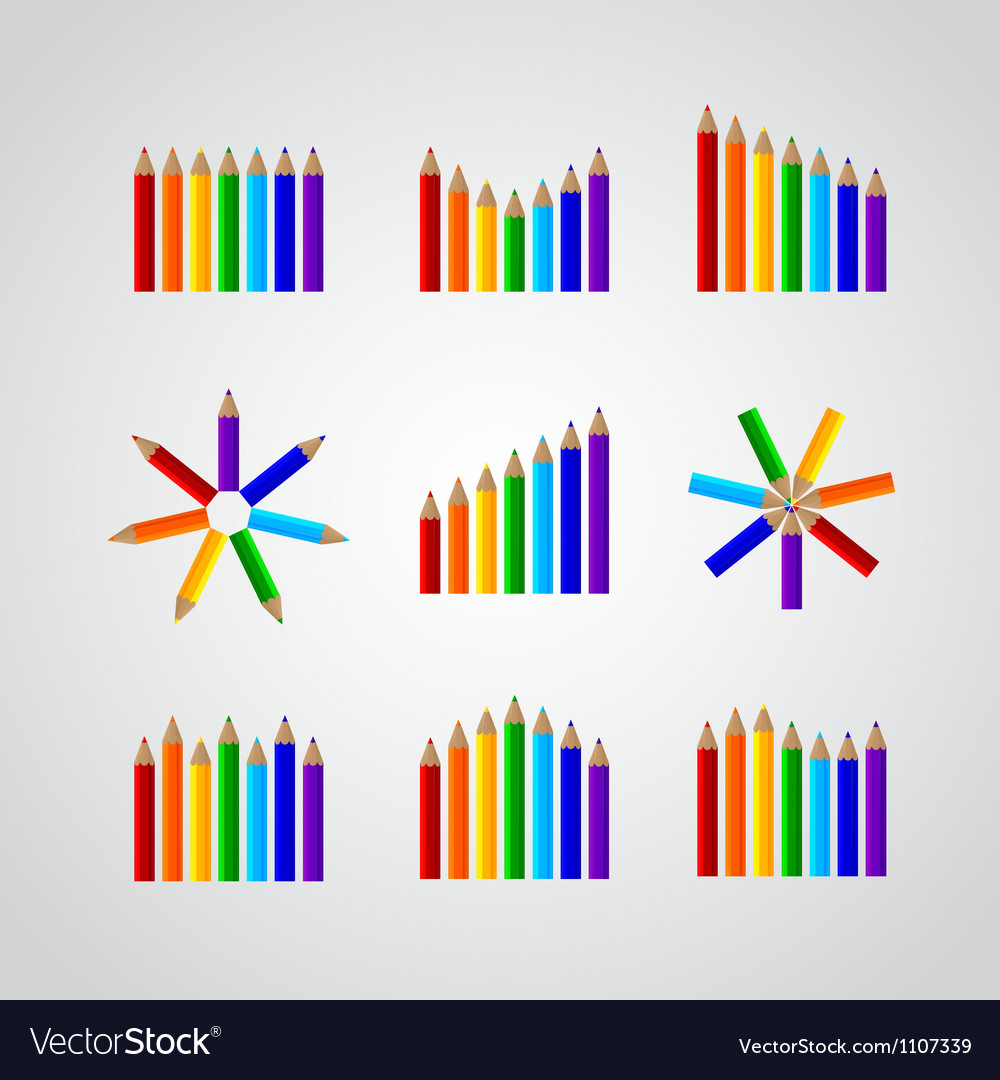 charts in the form of pencils royalty free vector image form charts