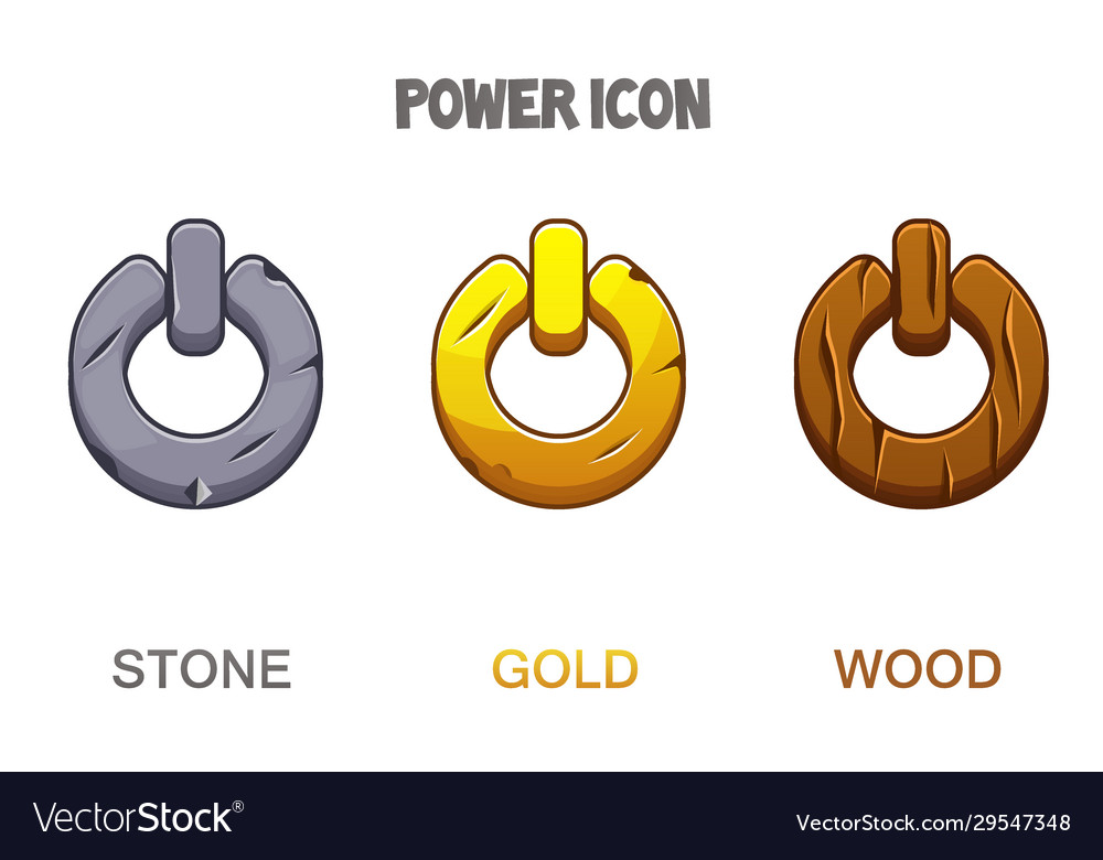 Set Buttons Or Icons Power Golden Stone Royalty Free Vector Set Buttons Or Icons Power Golden Stone Royalty Free Vector