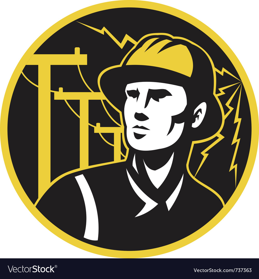 Download Lineman electrician Royalty Free Vector Image - VectorStock