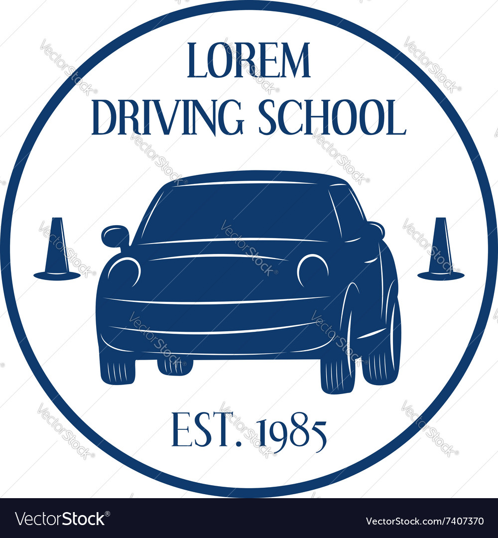 Driving school logo template Design element Vector Image