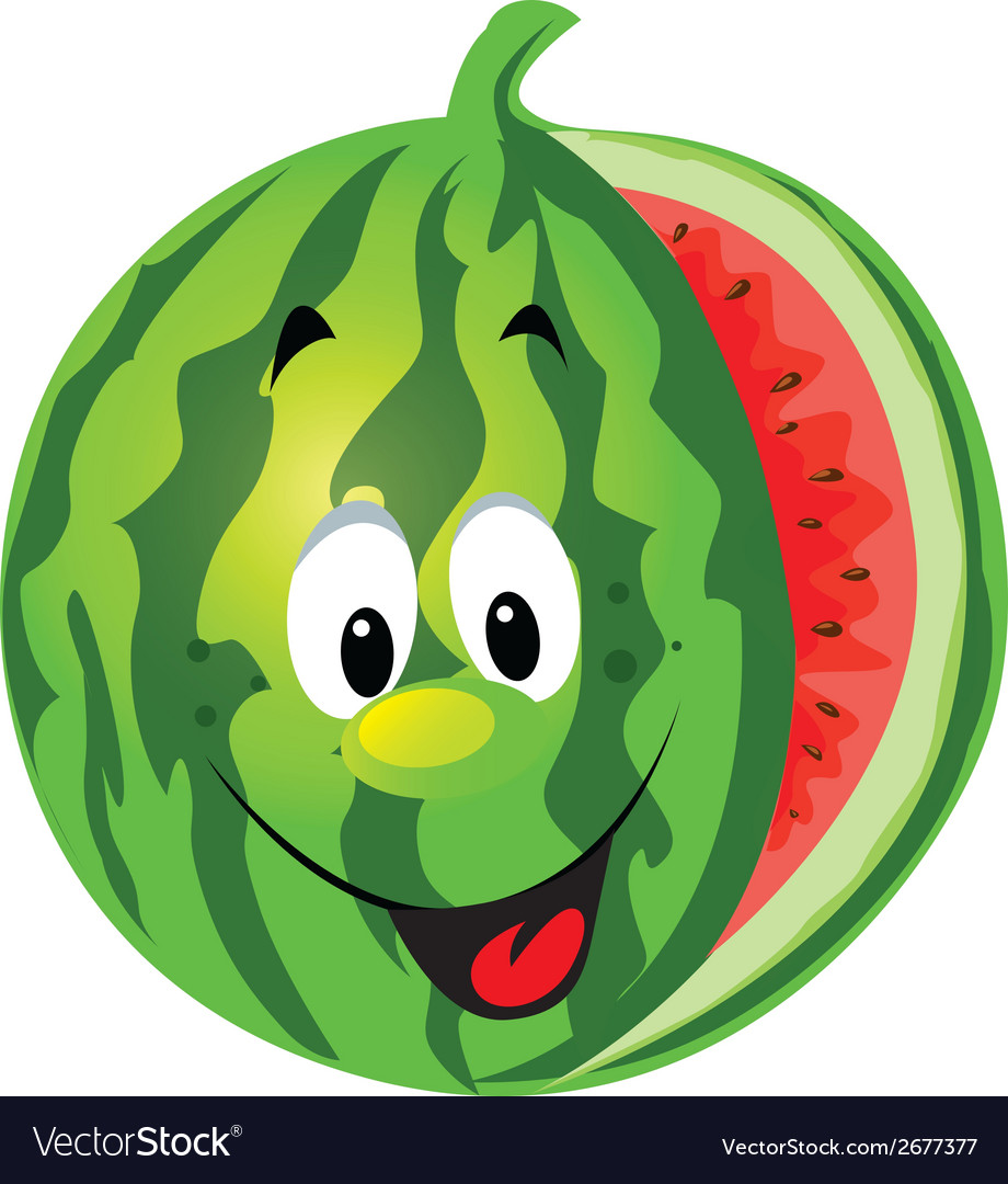 Happy melon cartoon Royalty Free Vector Image VectorStock