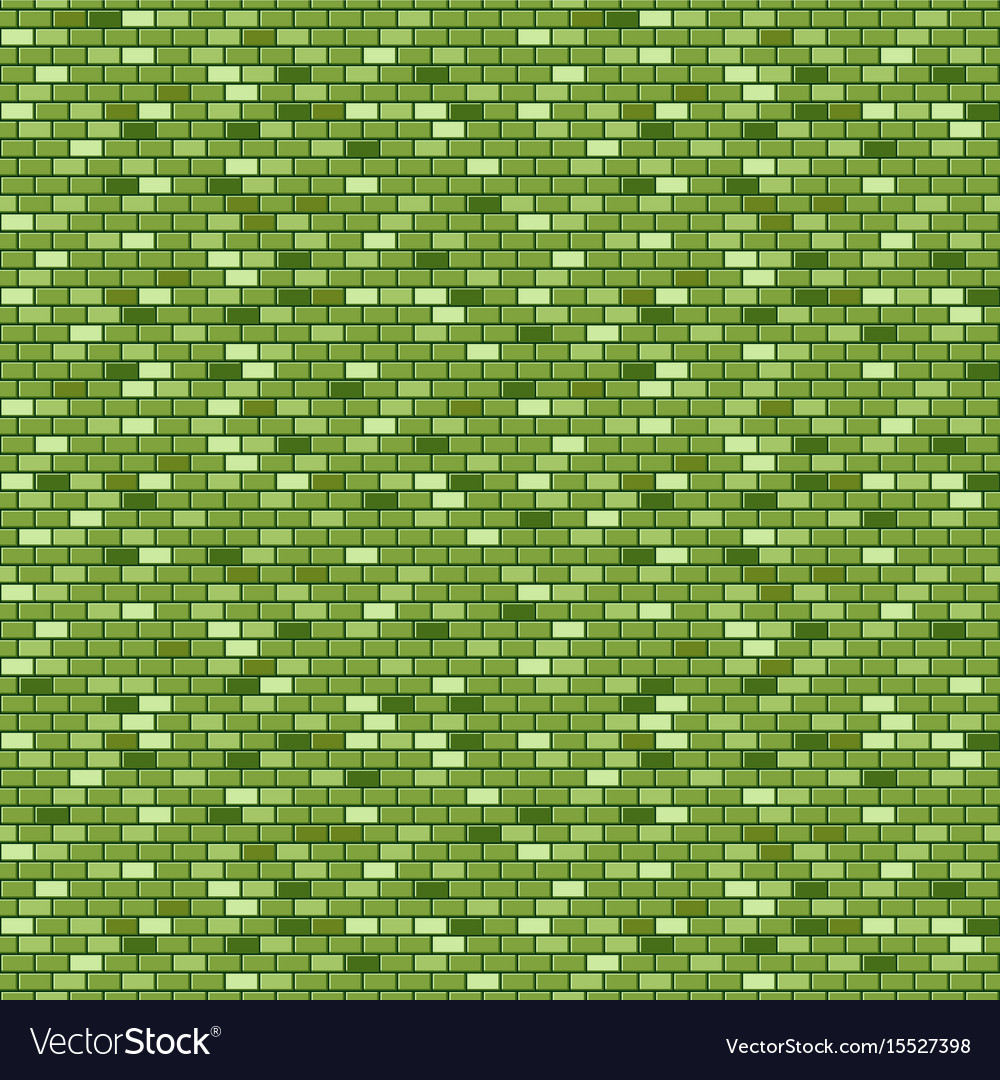 Green Brick Wall Seamless Pattern Vector Image Green Brick Wall Seamless Pattern Vector Image