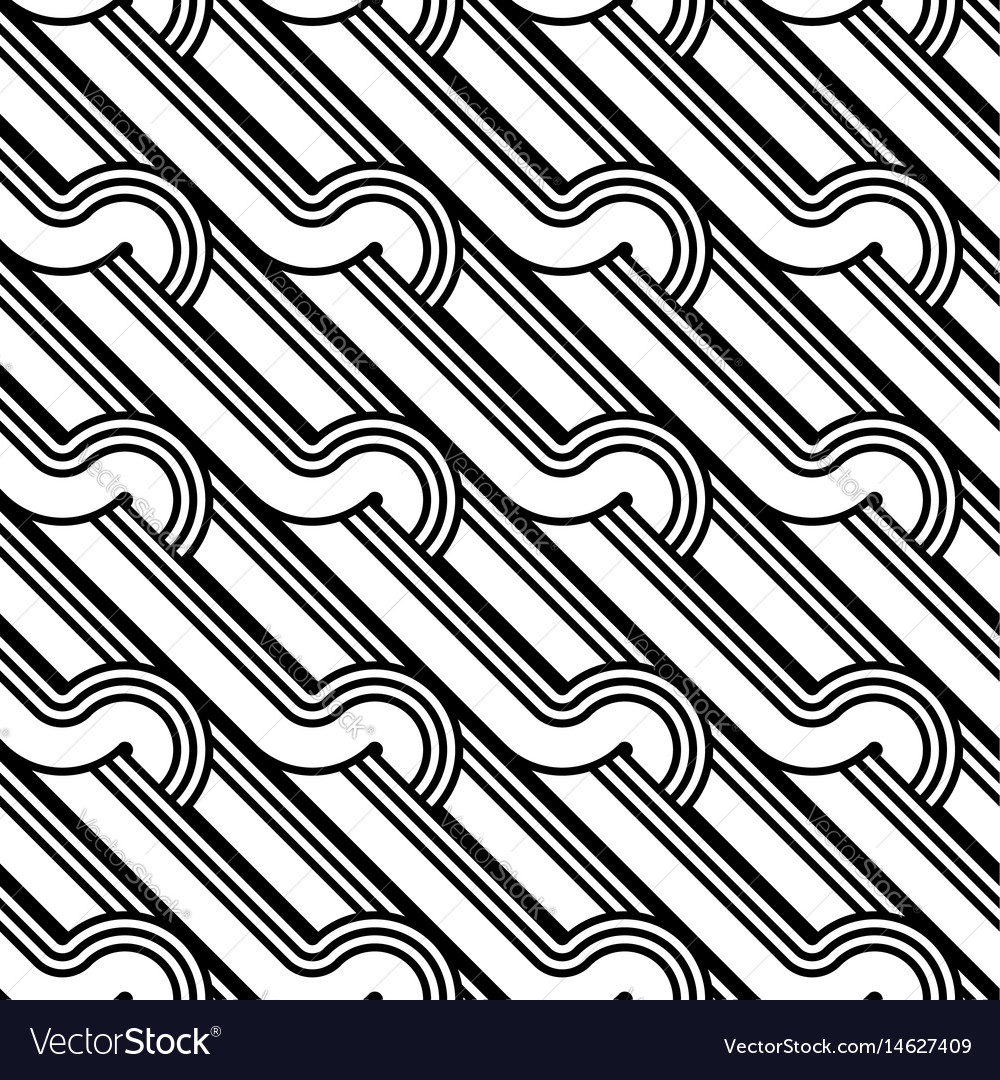 Design seamless monochrome interlaced pattern Vector Image
