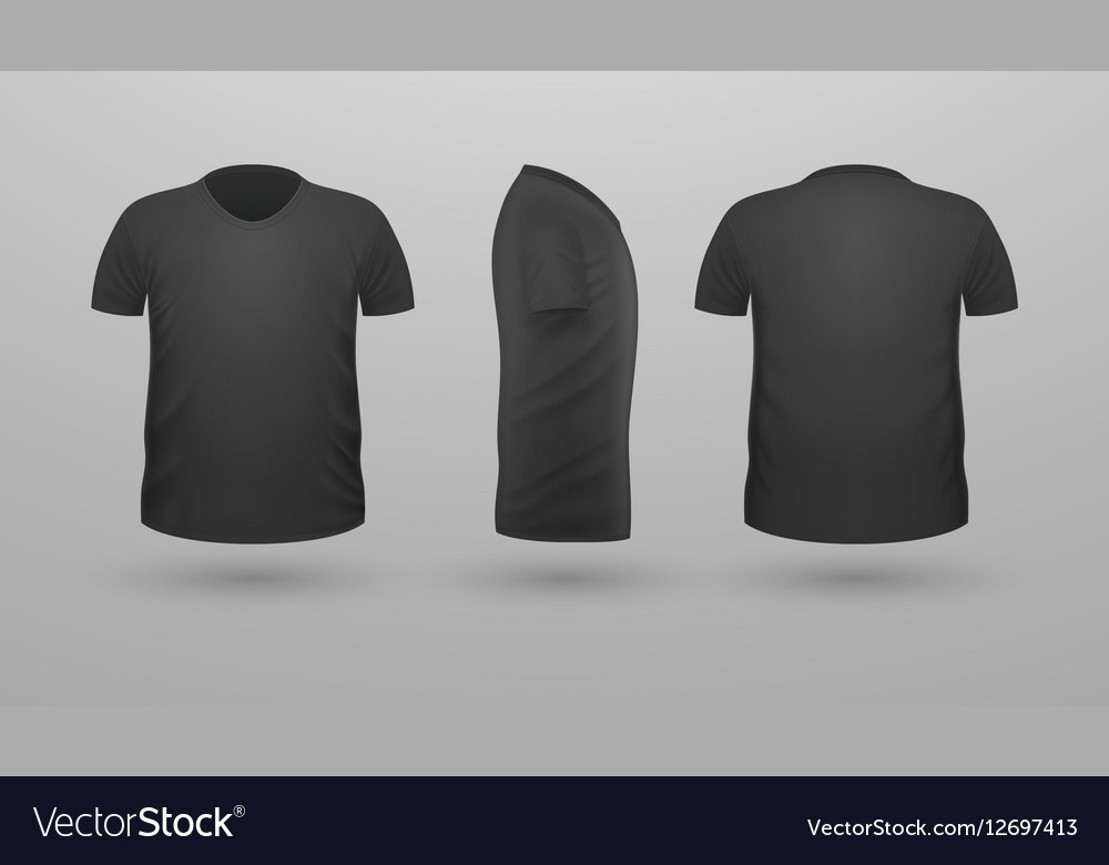 Download T-shirt Teplate Set Front Side Back View Vector Image
