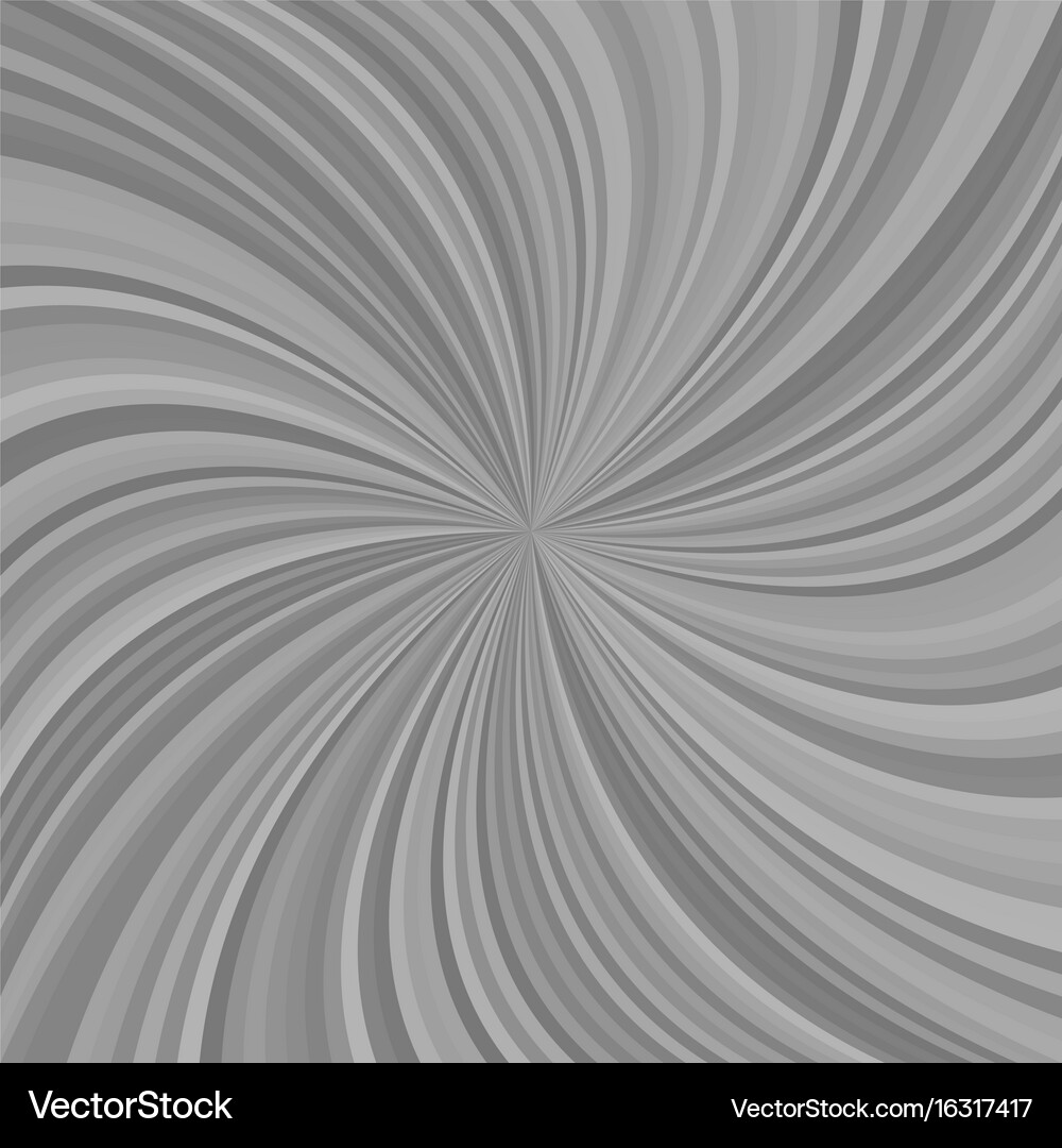 Grey swirl background from spiral ray stripes Vector Image