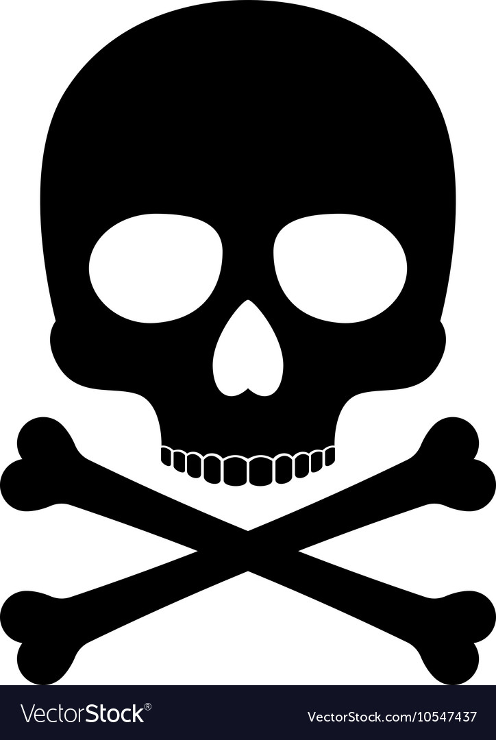 Crossbones Skull Death Silhouette Icon Vector Image Crossbones Skull Death Silhouette Icon Vector Image