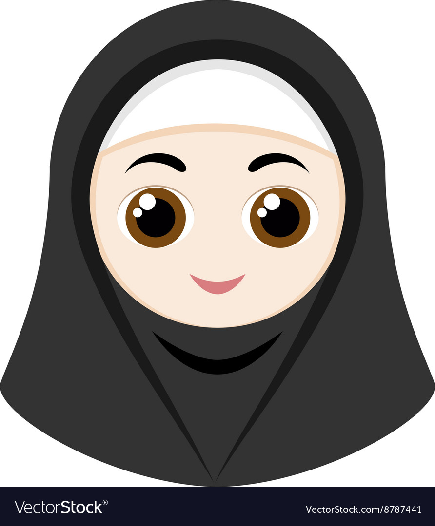 Cartoon girl with hijab Royalty Free Vector Image