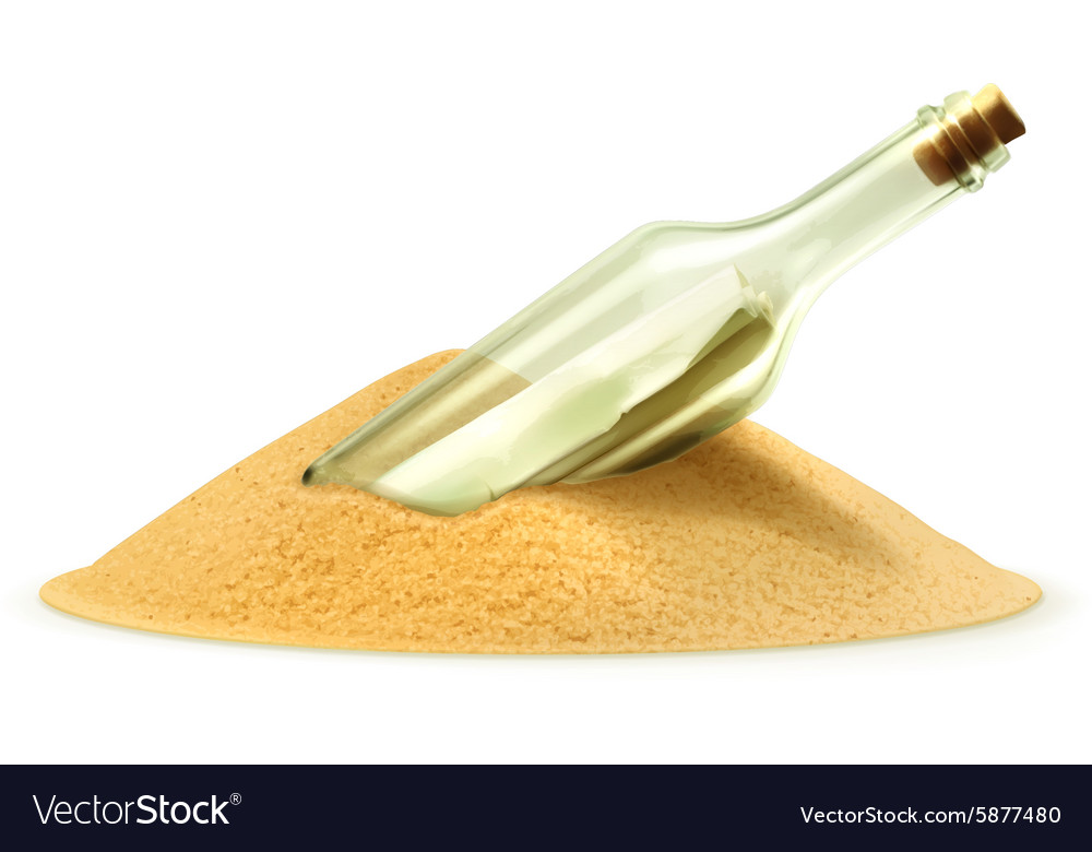 bottle with a letter in the sand royalty free vector image letter in a bottle