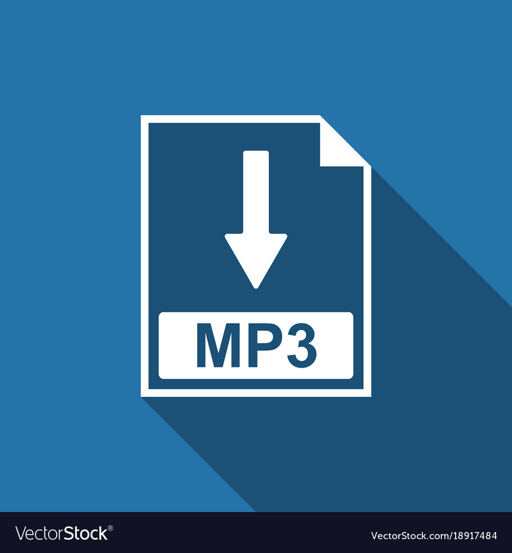 Mp3 file document icon download mp3 button icon Vector Image