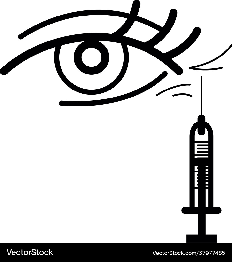 Eye and a syringe Royalty Free Vector Image VectorStock
